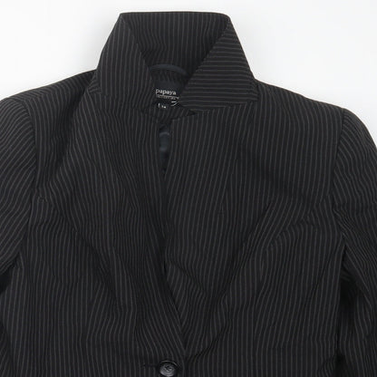Papaya Womens Black Striped  Jacket  Size 14