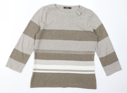 Bonmarché Womens Beige Knit Pullover Jumper Size S