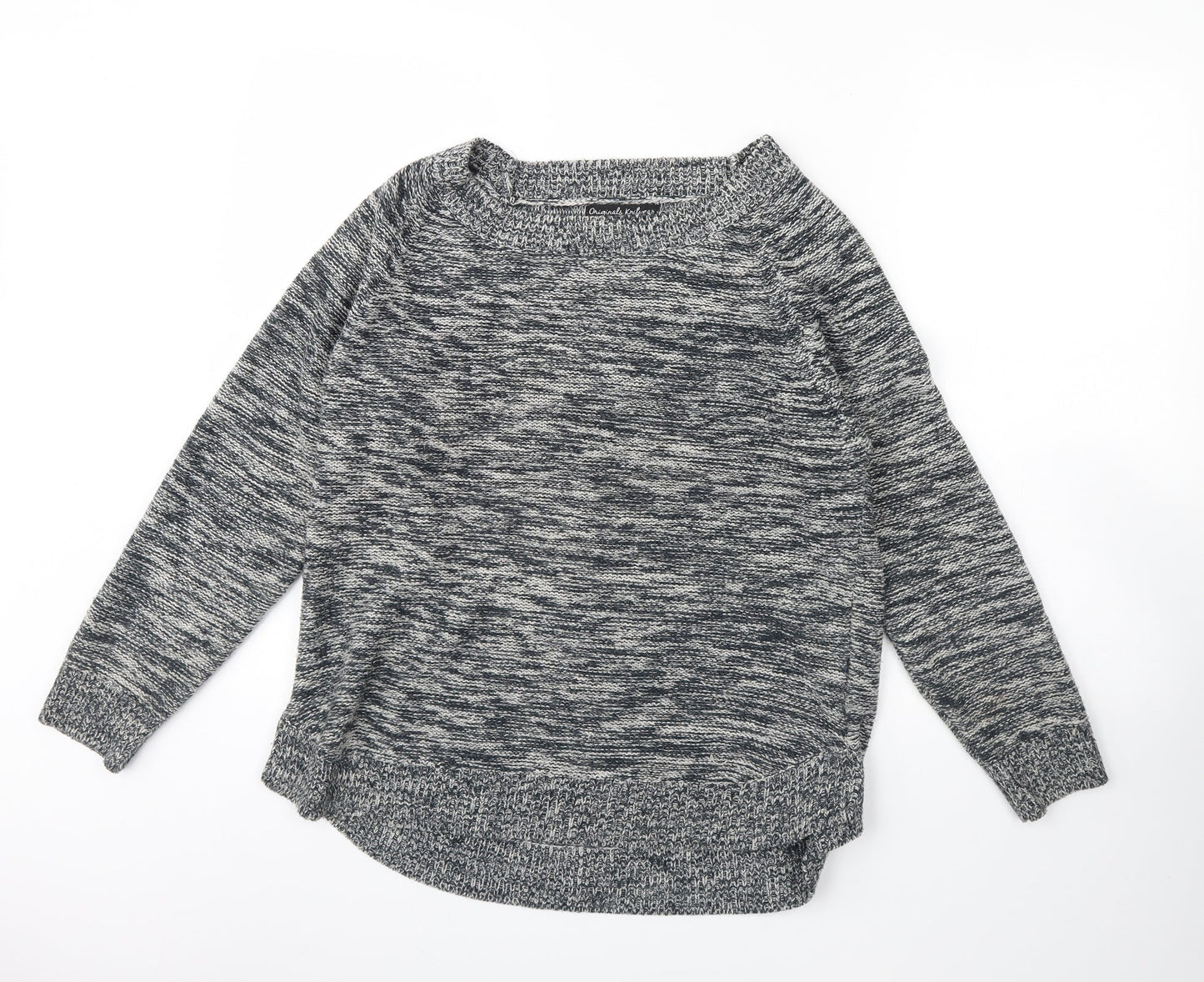 Originals Knitwear Womens Grey Herringbone  Pullover Jumper Size M