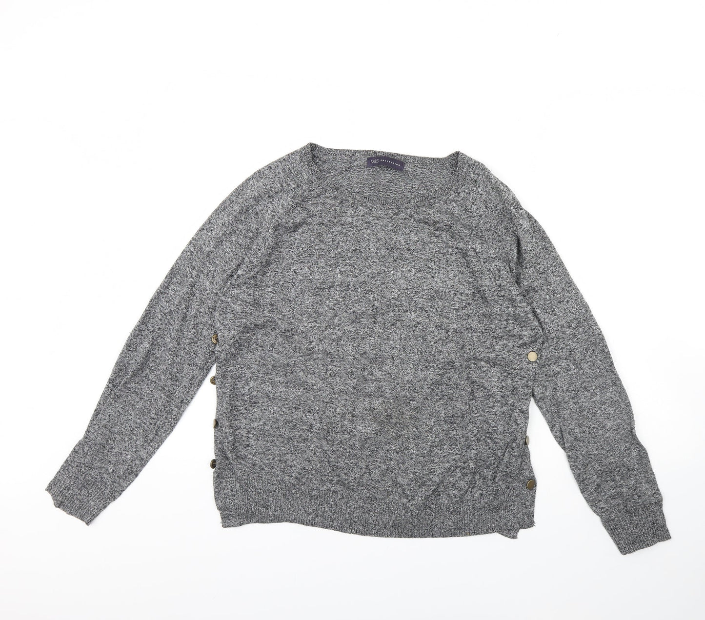 M&s Womens Grey   Pullover Jumper Size 12