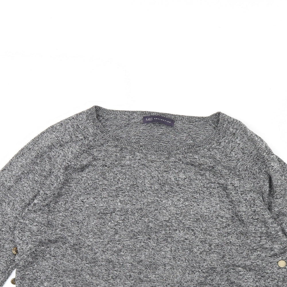 M&s Womens Grey   Pullover Jumper Size 12