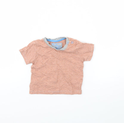 Tu Baby Orange Striped  Basic T-Shirt Size 3-6 Months