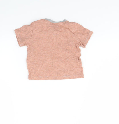 Tu Baby Orange Striped  Basic T-Shirt Size 3-6 Months
