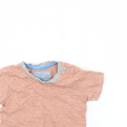 Tu Baby Orange Striped  Basic T-Shirt Size 3-6 Months
