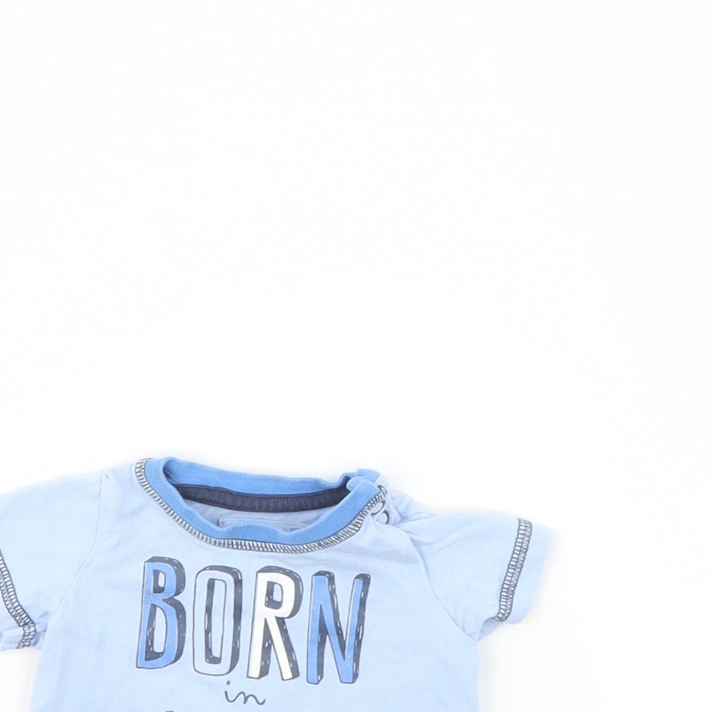 TU Girls Blue   Basic T-Shirt Size 0-3 Months  - Tiny baby