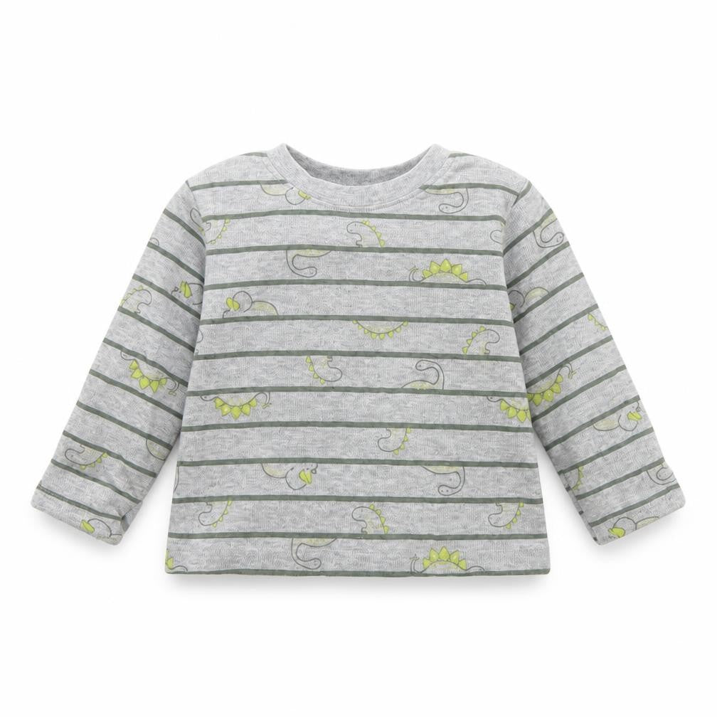 George Baby Grey Striped  Basic T-Shirt Size 0-3 Months