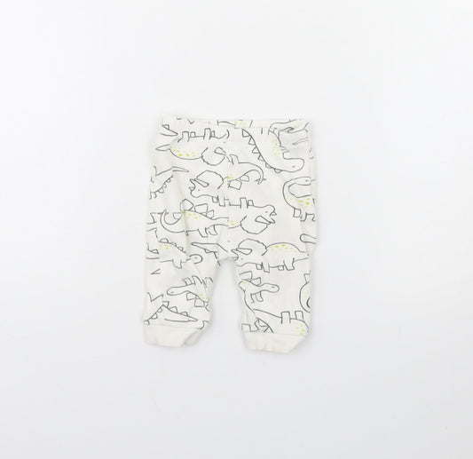 George Baby Ivory Animal Print  Jogger Trousers Size 0-3 Months  - Dinosaur