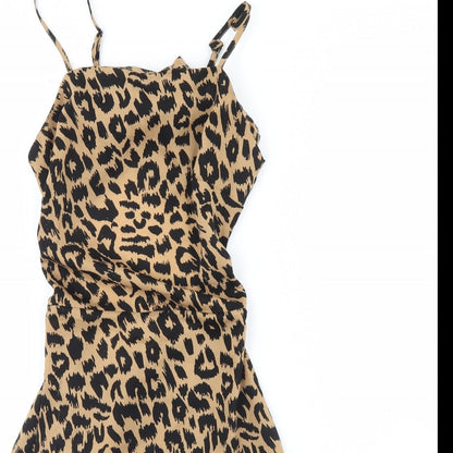 Preloved Missguided Womens Brown Animal Print  Mini  Size 10 - Detail