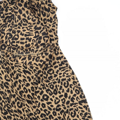 Preloved Missguided Womens Brown Animal Print  Mini  Size 10 - Label
