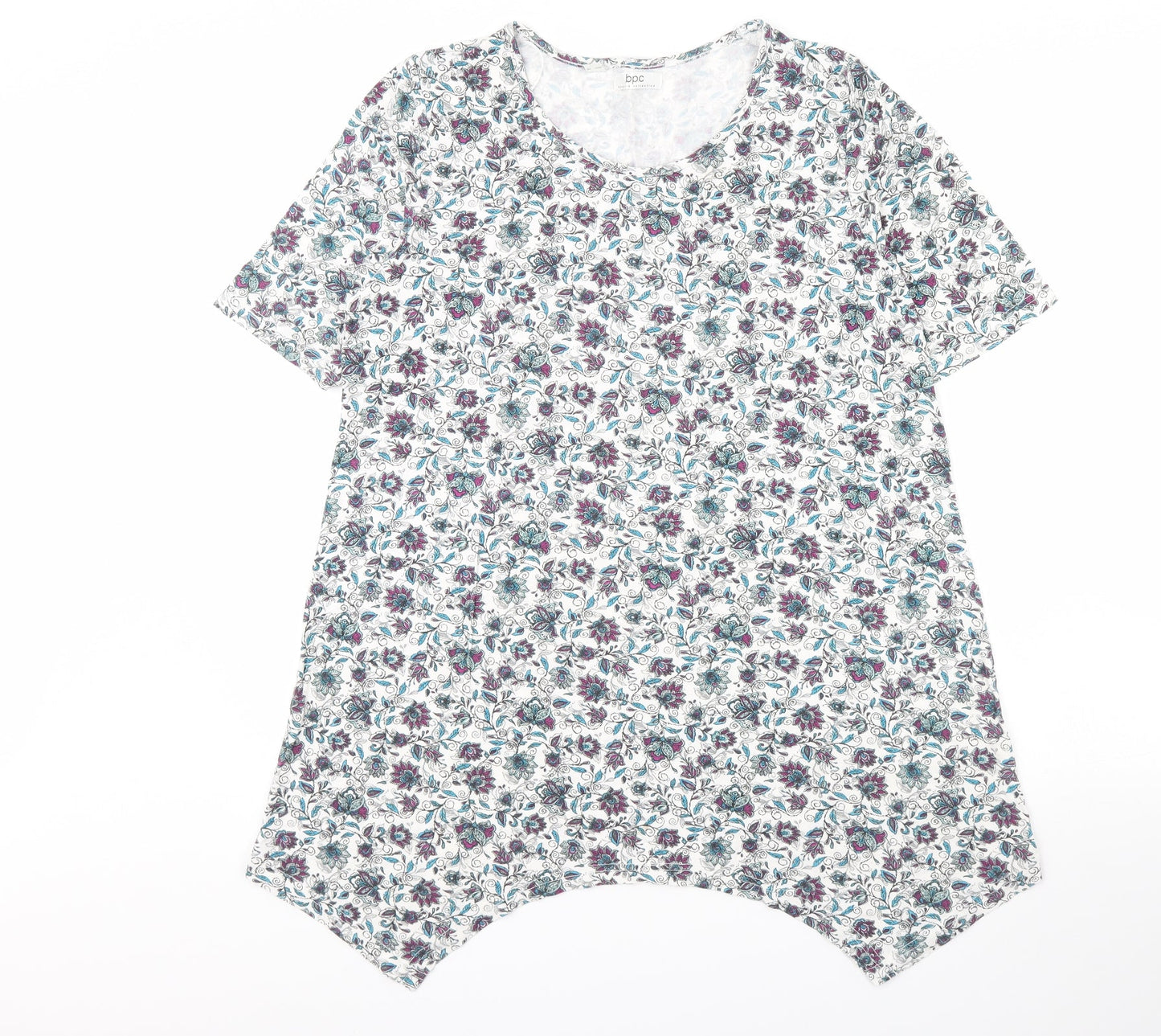 BPC Womens White Floral  Basic Blouse Size M