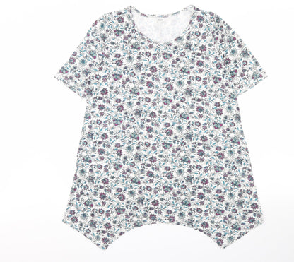 Preloved BPC Womens White Floral  Basic Blouse Size M - Front