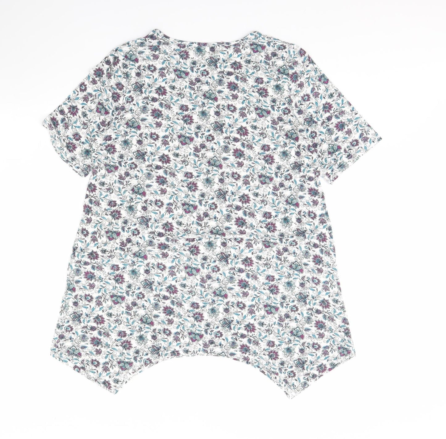 BPC Womens White Floral  Basic Blouse Size M