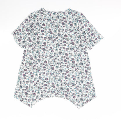 Preloved BPC Womens White Floral  Basic Blouse Size M - Back