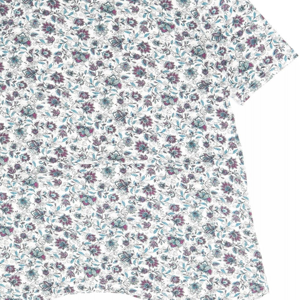 BPC Womens White Floral  Basic Blouse Size M