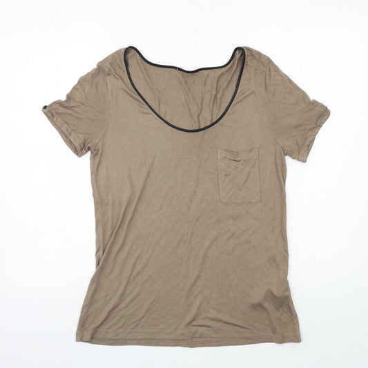 Marks and Spencer Womens Brown   Basic T-Shirt Size 12