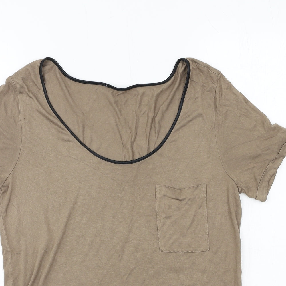 Marks and Spencer Womens Brown   Basic T-Shirt Size 12