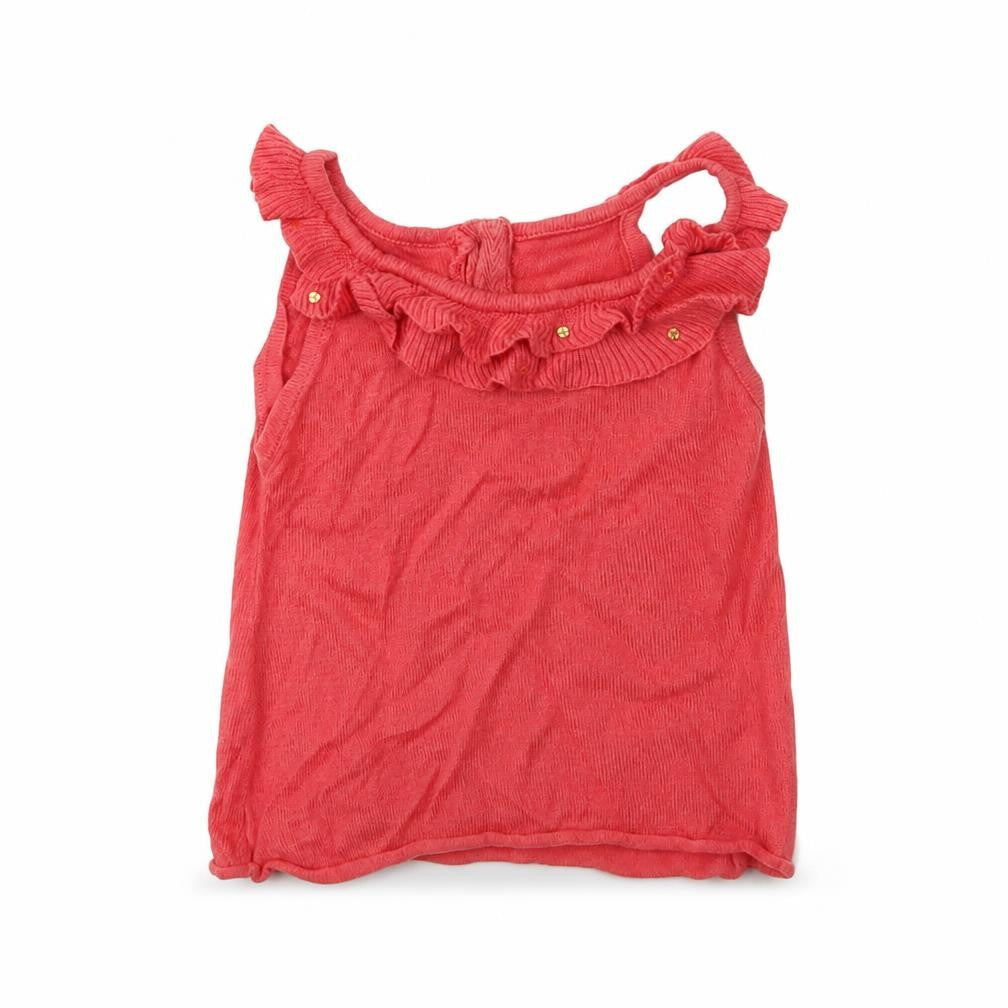 grain de ble Girls Pink  Jersey Basic Tank Size 6 Years