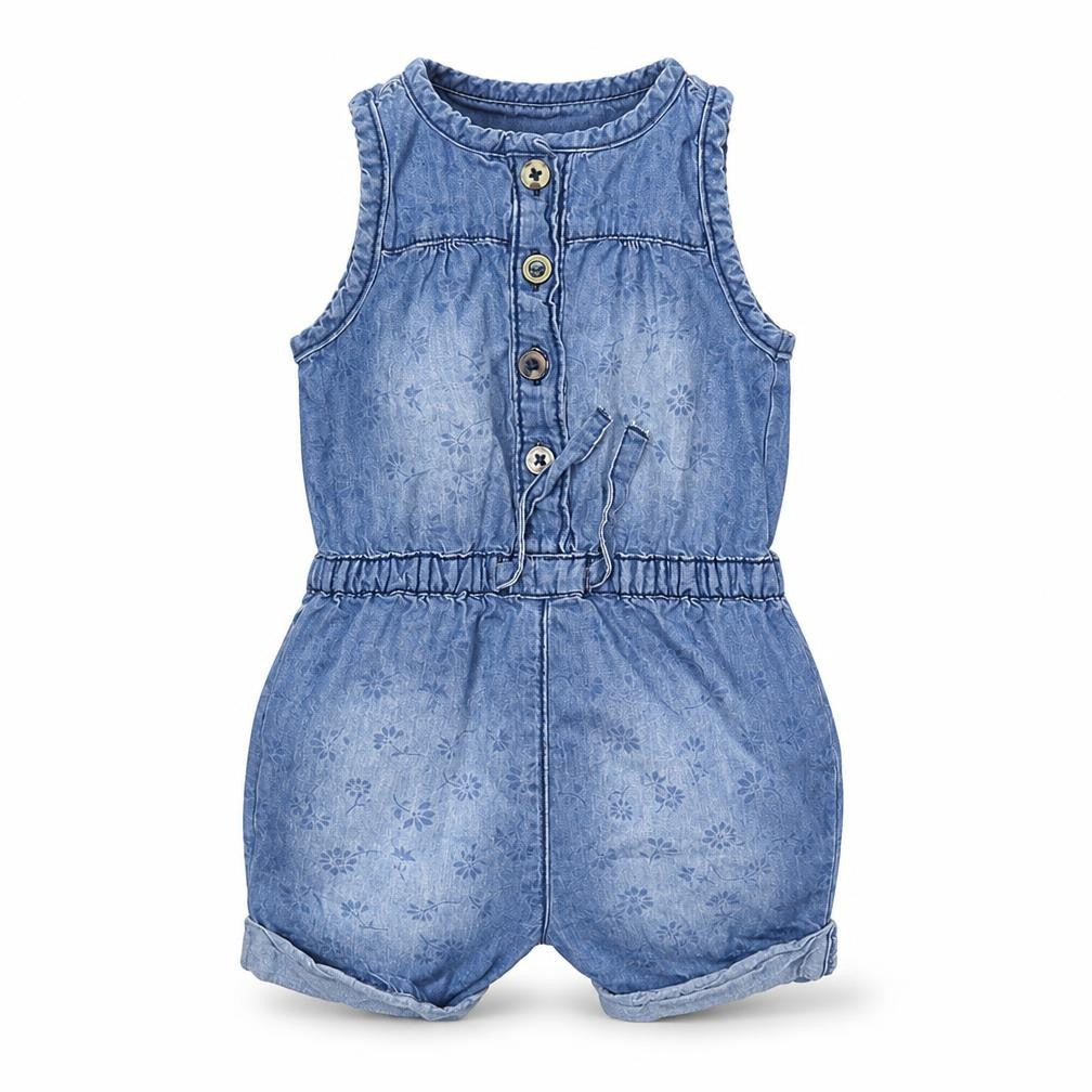 F&F Girls Blue  Damask Babygrow One-Piece Size 3-6 Months
