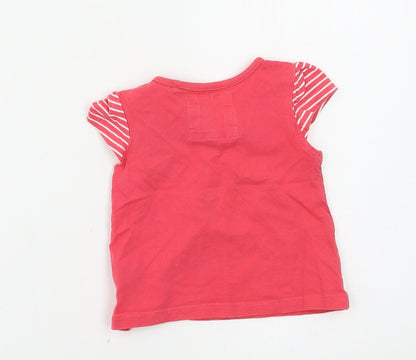 Preloved TU Girls Pink  Jersey Basic T-Shirt Size 3-6 Months  - Rabbit - Back