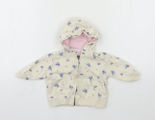 NEXT Boys Ivory Floral Jersey Jacket  Size 0-3 Months