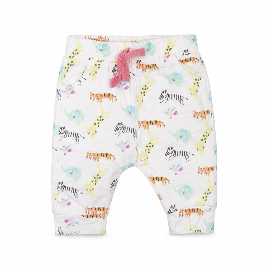 F&F Baby White Geometric Jersey Jogger Trousers Size 0-3 Months