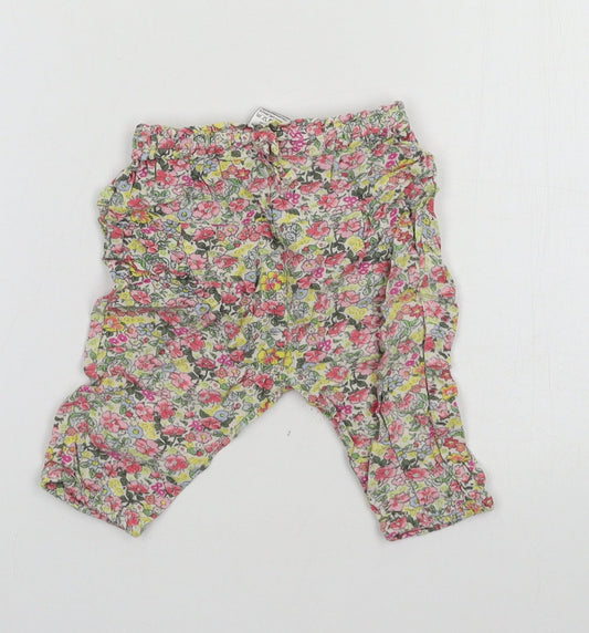 NEXT Girls Pink Floral  Jogger Trousers Size 3-6 Months