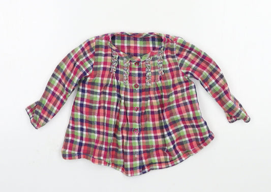Marks and Spencer Girls Multicoloured Check  Basic Button-Up Size 3-6 Months