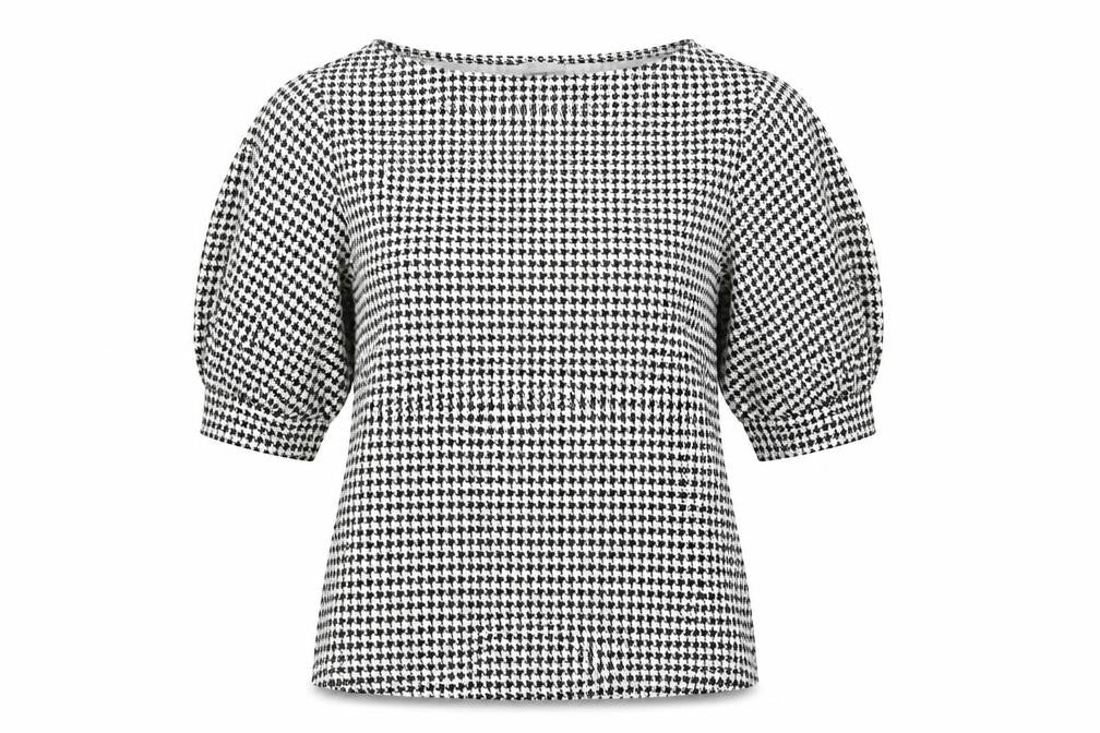 H&M Womens Black Houndstooth  Basic T-Shirt Size XS