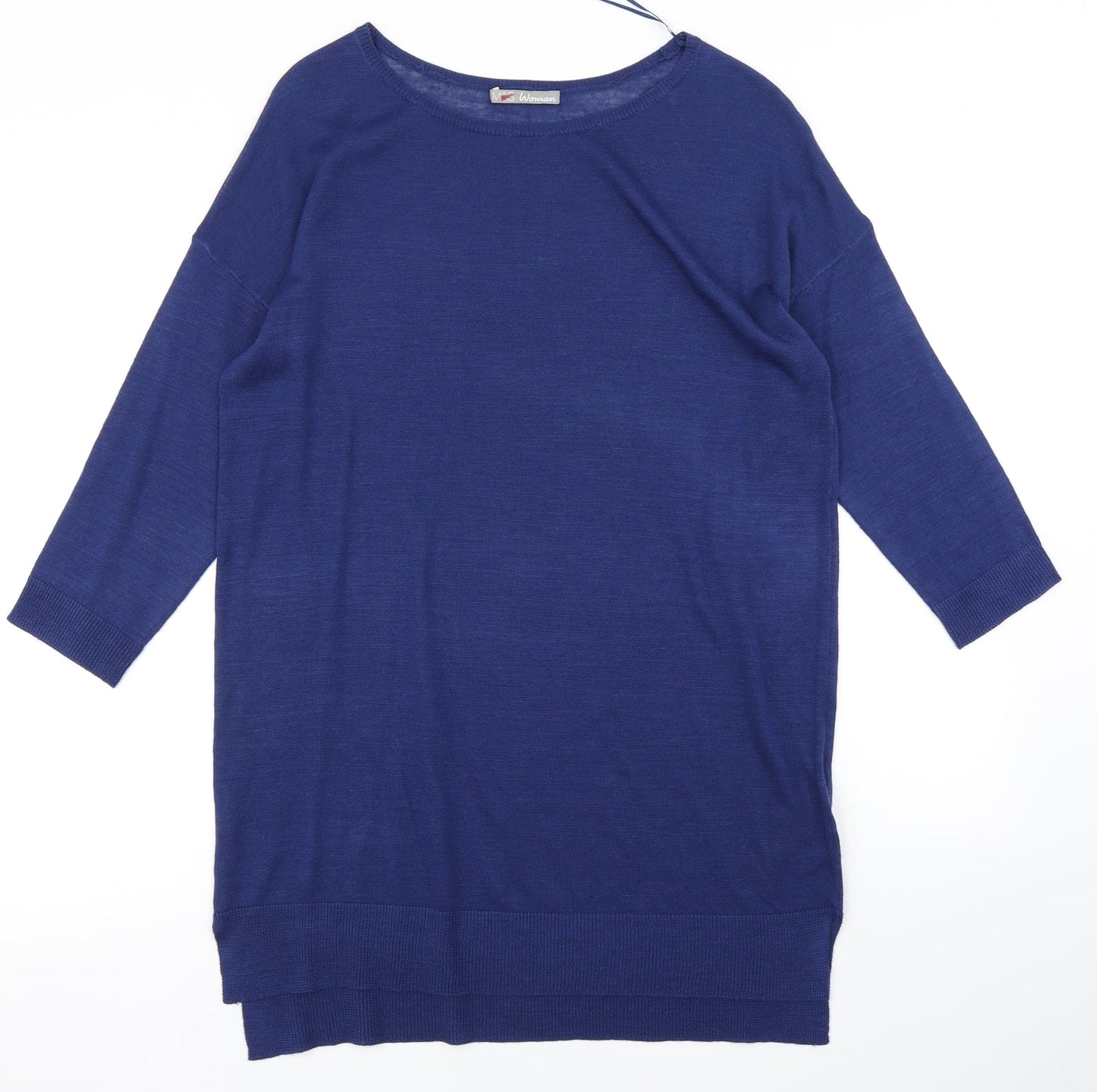 M&S Womens Blue  Knit Pullover Jumper Size 12