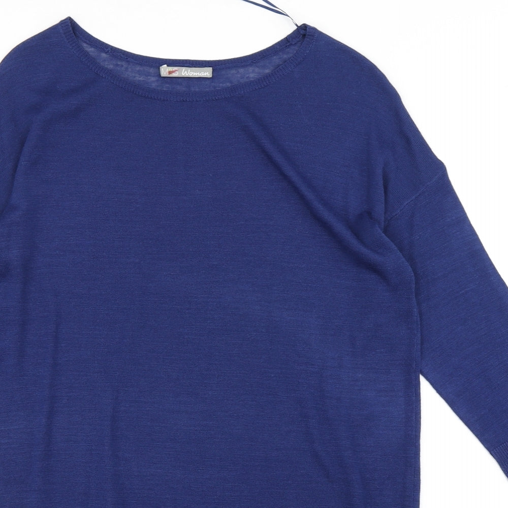 M&S Womens Blue  Knit Pullover Jumper Size 12