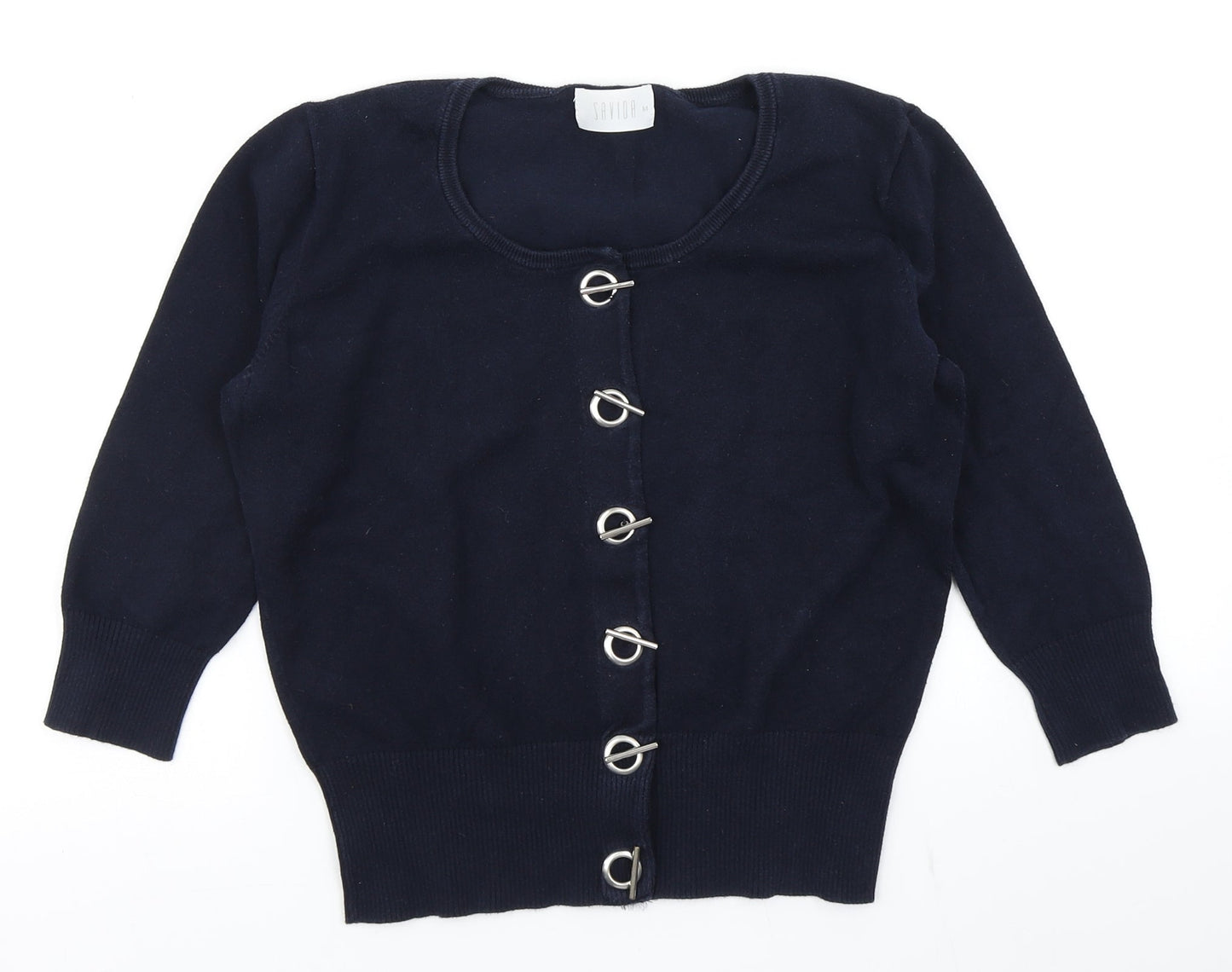 Savida Womens Blue  Knit Cardigan Jumper Size M
