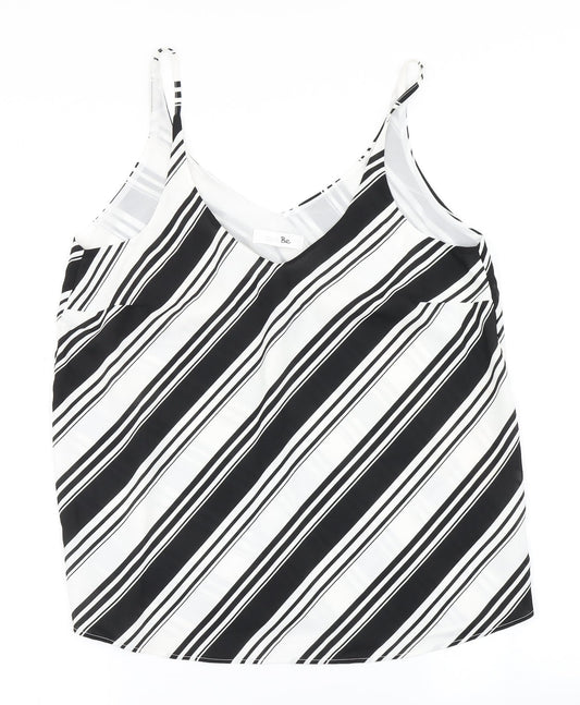 Label Be Womens White Striped  Camisole Blouse Size 12