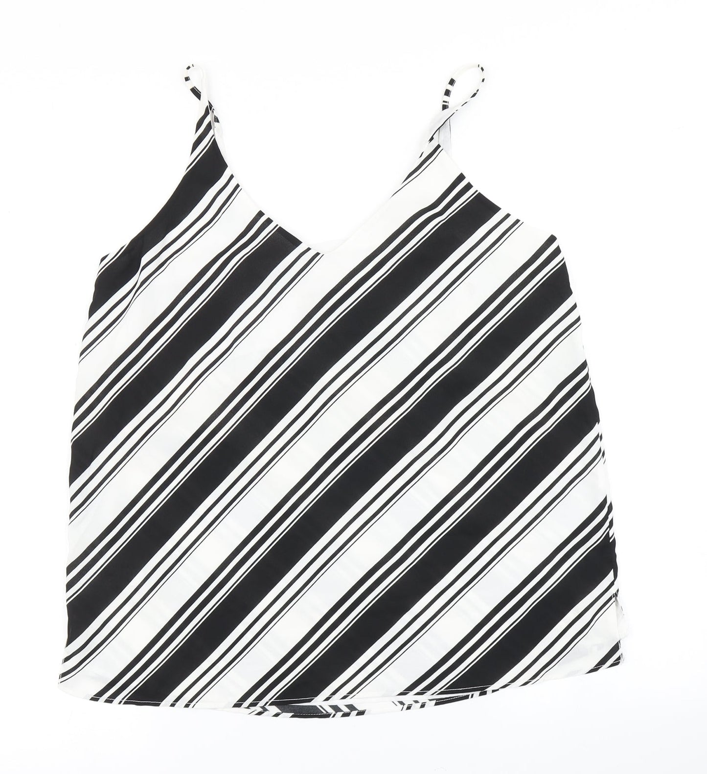 Label Be Womens White Striped  Camisole Blouse Size 12