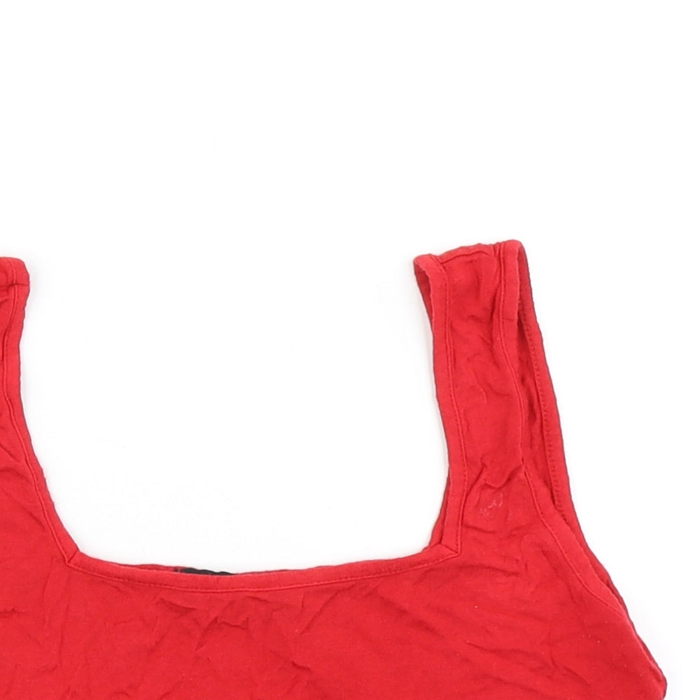 PRETTYLITTLETHING Womens Red   Cropped Tank Size 12