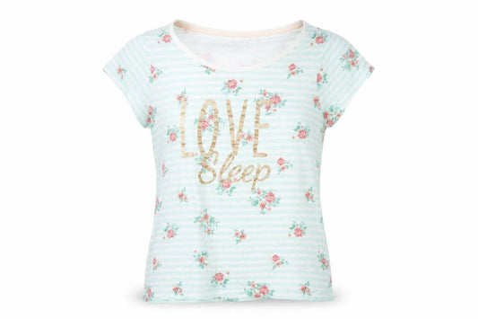 F&F Womens Green Floral  Basic T-Shirt Size 8