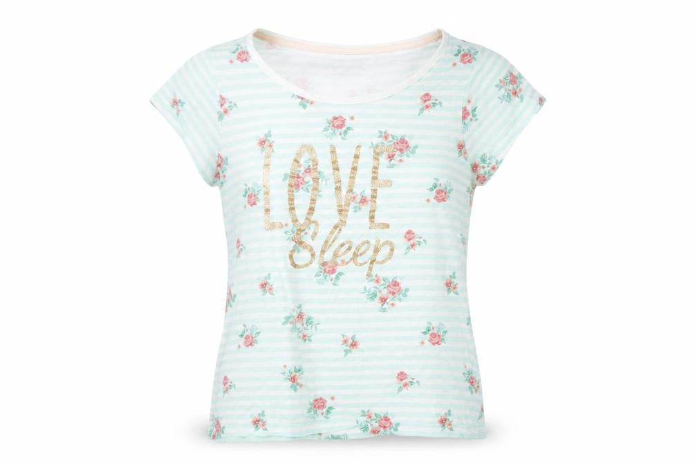 F&F Womens Green Floral  Basic T-Shirt Size 8