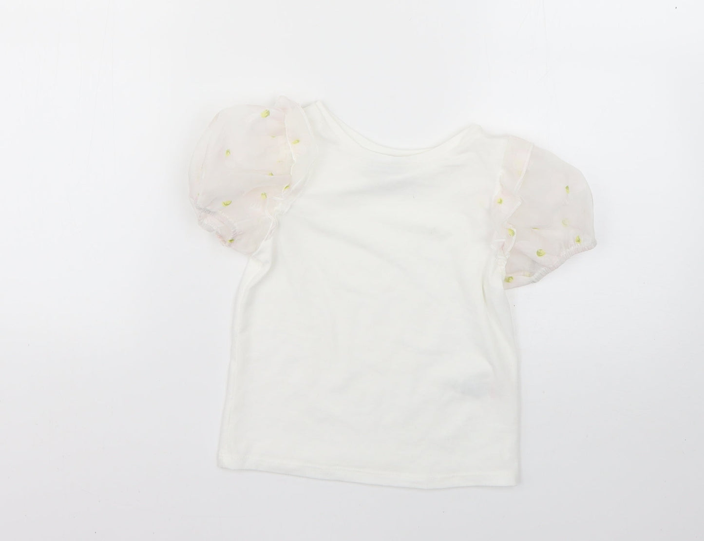 Matalan Girls White   Basic T-Shirt Size 6 Years