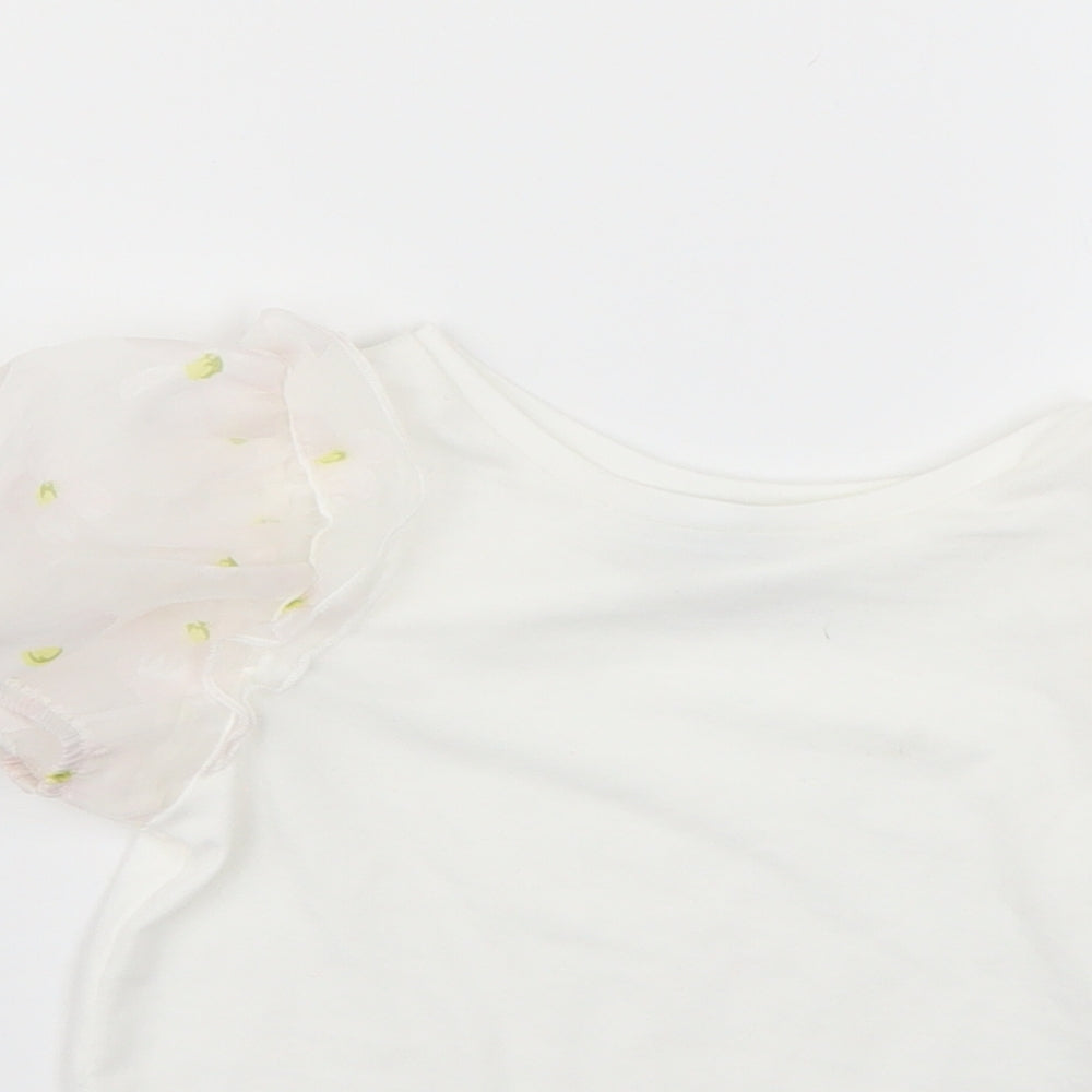 Matalan Girls White   Basic T-Shirt Size 6 Years