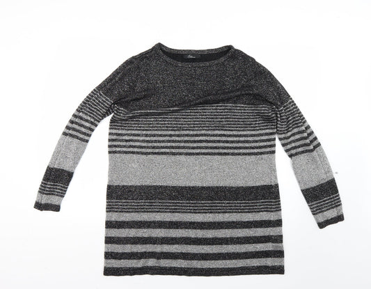 BM Womens Multicoloured Geometric  Pullover Jumper Size L