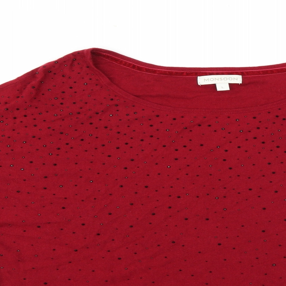 Monsoon Womens Red   Pullover Jumper Size L