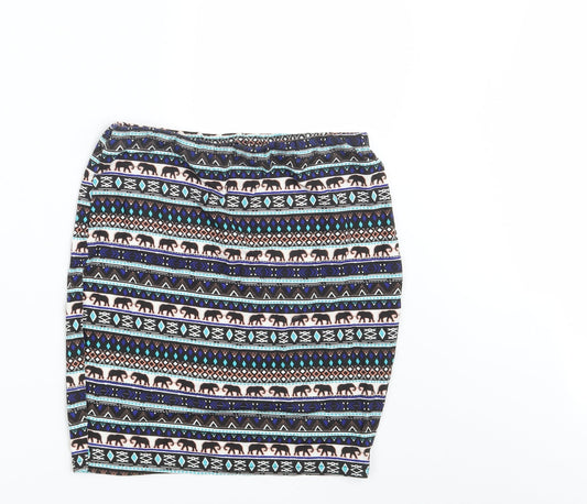 New Look Girls Multicoloured Argyle/Diamond  Straight & Pencil Skirt Size 14-15 Years