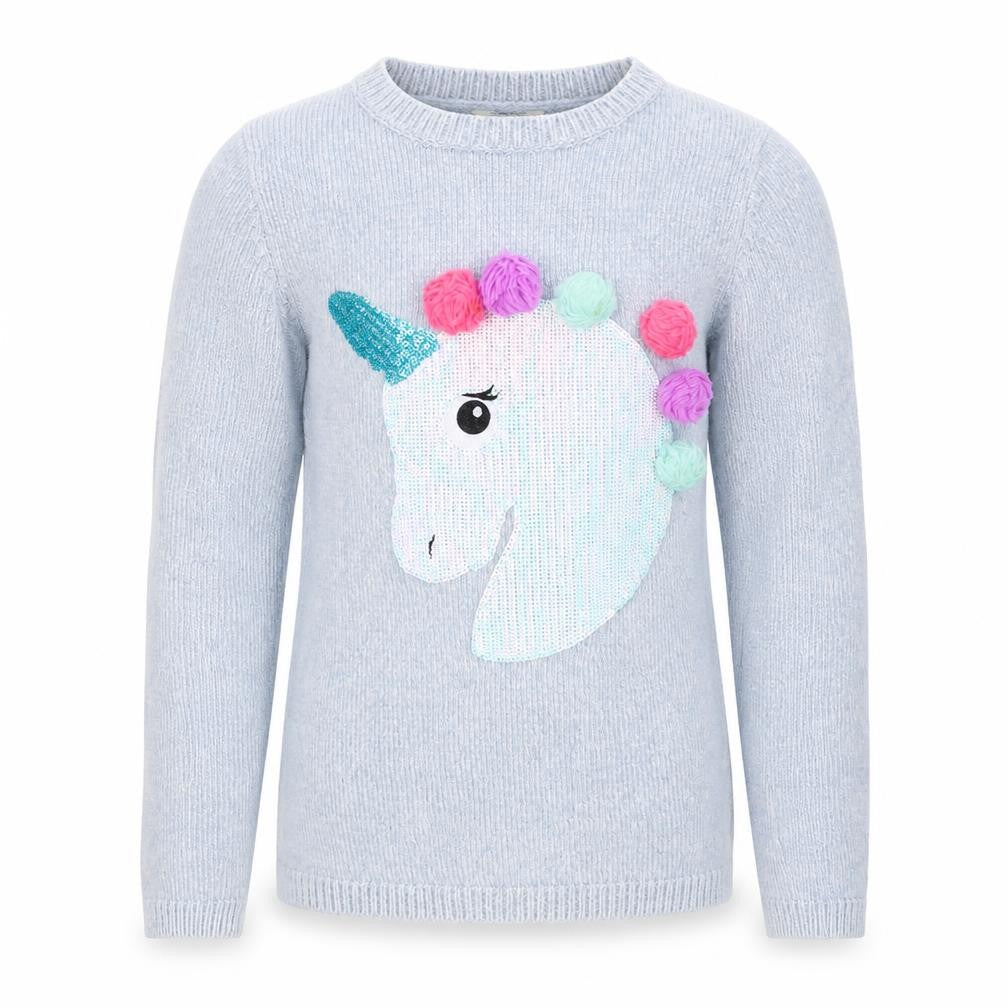 M & Co. Girls Blue   Pullover Jumper Size 11-12 Years  - Unicorn