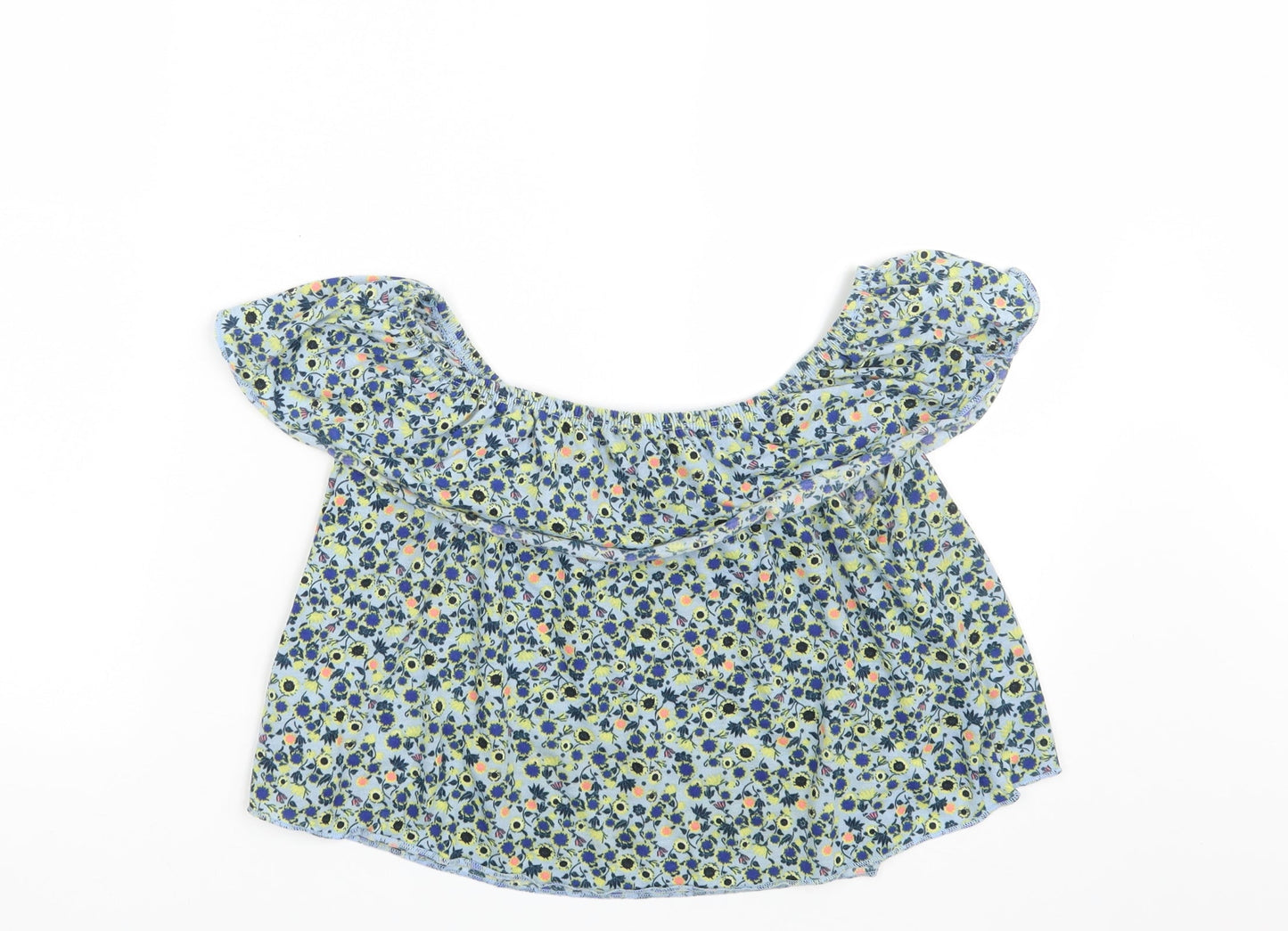 Topshop Womens Blue Floral  Basic Blouse Size 8