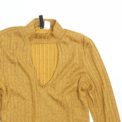 H&M Womens Gold   Pullover Sweatshirt Size S