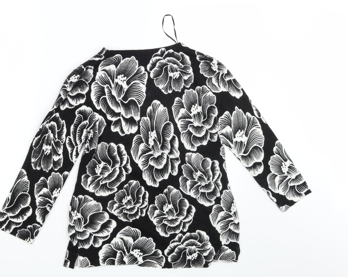 Papaya Womens Black Floral  Pullover Jumper Size 8