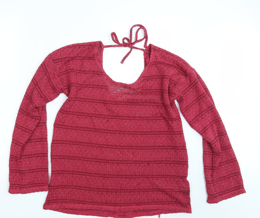 NEXT Womens Pink  Knit Pullover Sweatshirt Size 14