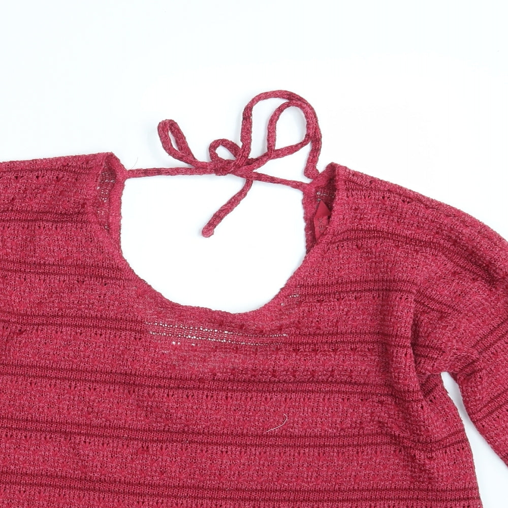 NEXT Womens Pink  Knit Pullover Sweatshirt Size 14
