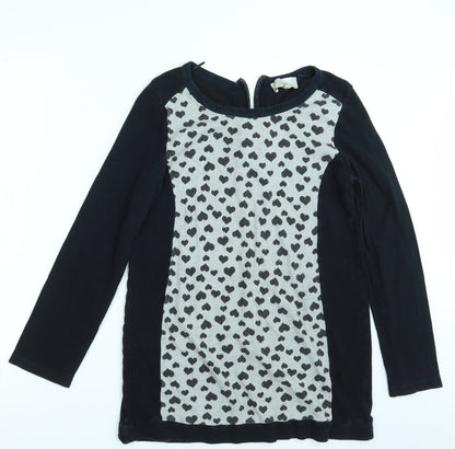 Preloved NEXT Womens Black Polka Dot  Pullover Jumper Size 14 - Front