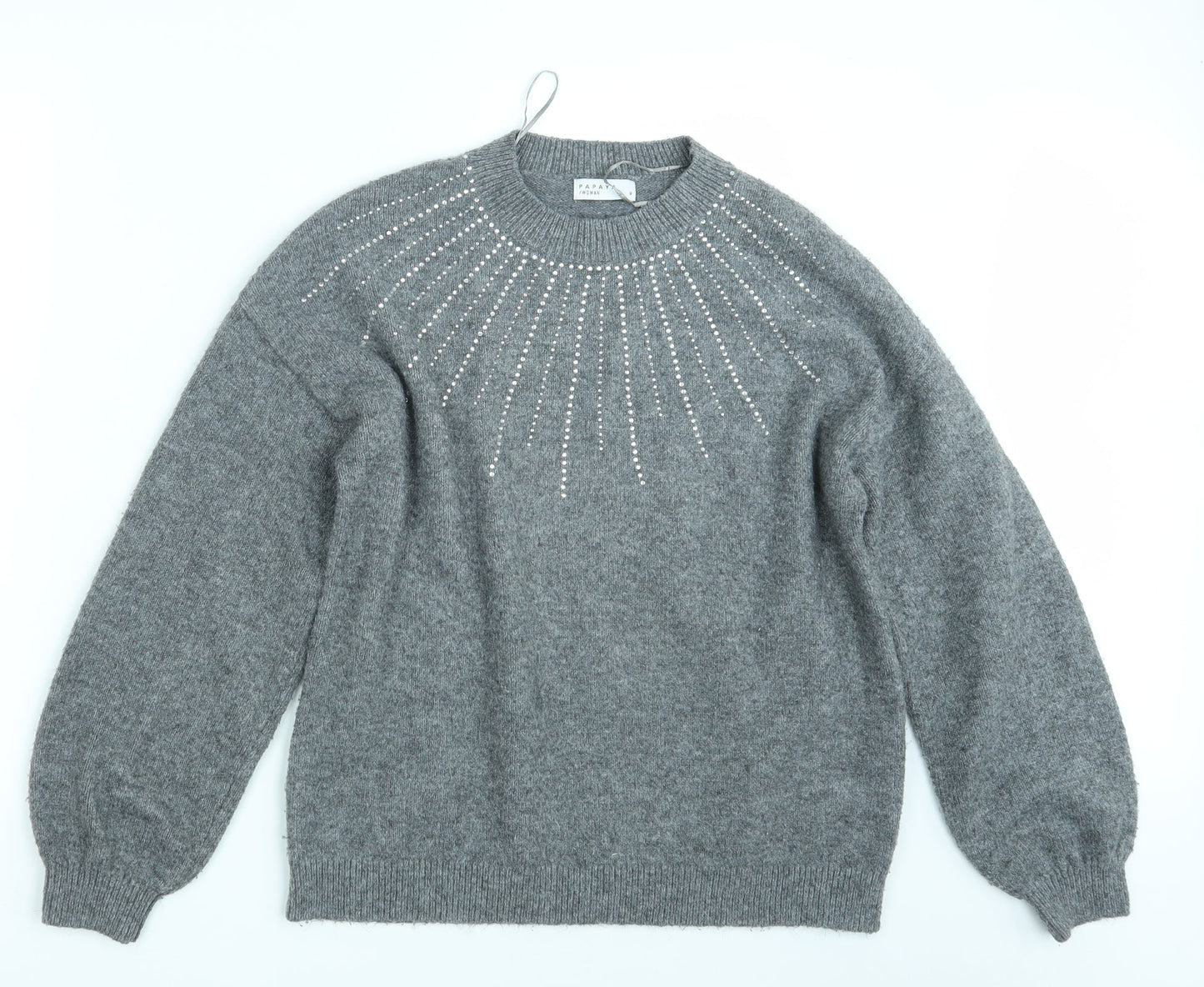 Papaya Womens Grey  Knit Pullover Jumper Size M