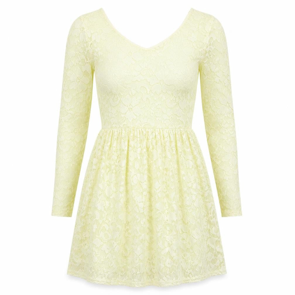 Boohoo Womens White  Lace Fit & Flare  Size 8